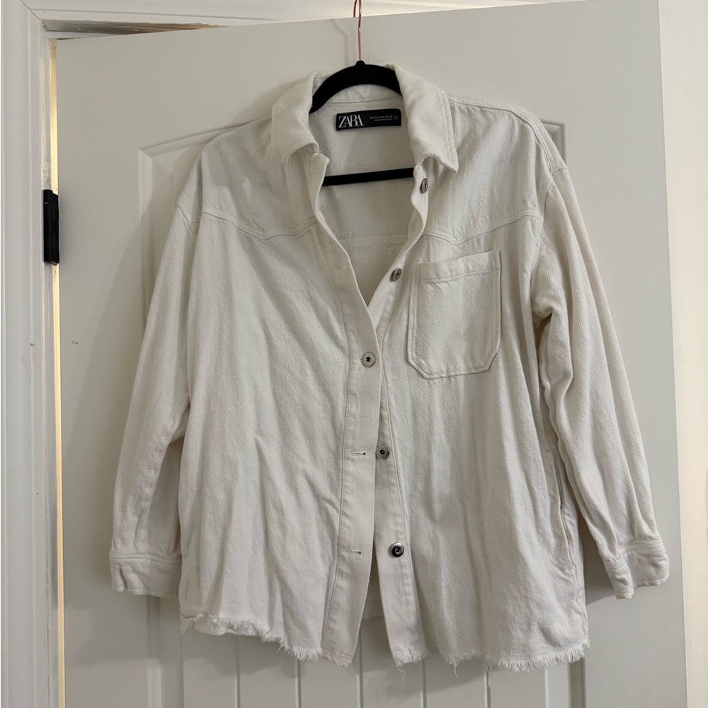 White Button Up Shirt Jacket